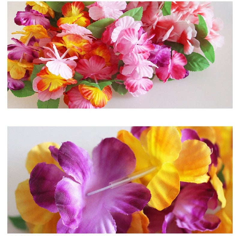 BPNHNA 6PCS Hawaiian Wreaths Headband Tropical Luau Flower Headpiece Leis, Thicker Floral Crown for Summer Beach Pool Party Decorations Favors Supplies - Image 5
